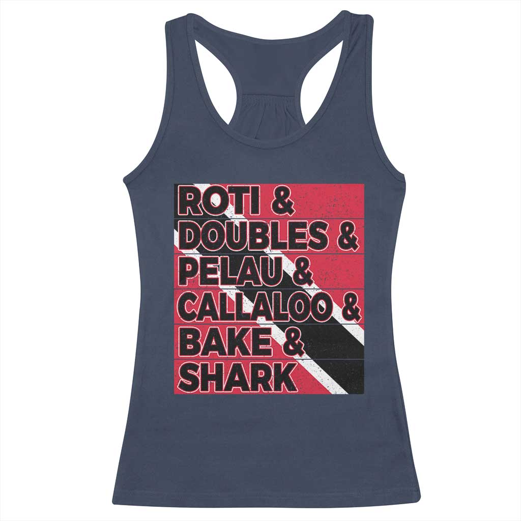 Trini Pride Racerback Tank Top Trinidad and Tobago National Food TS10 Navy Print Your Wear