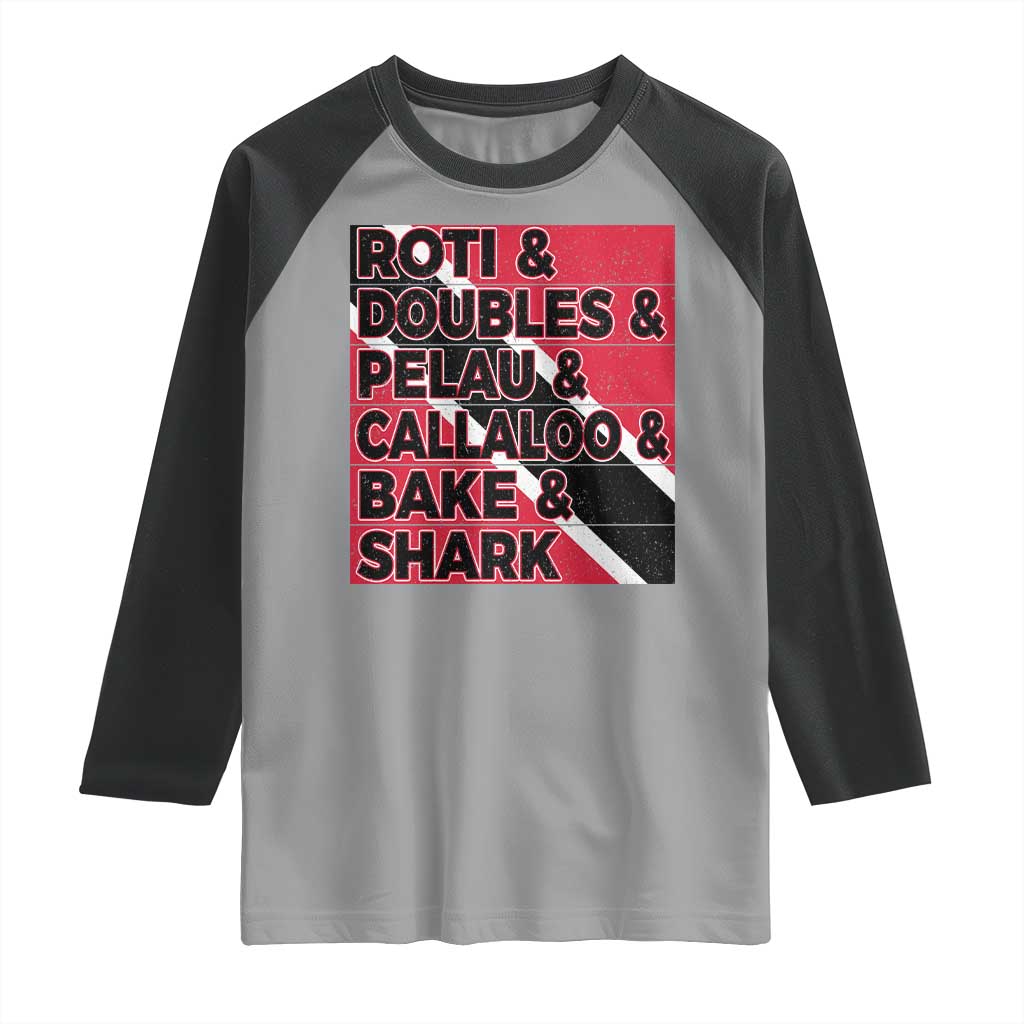 Trini Pride Raglan Shirt Trinidad and Tobago National Food TS10 Sport Gray Black Print Your Wear