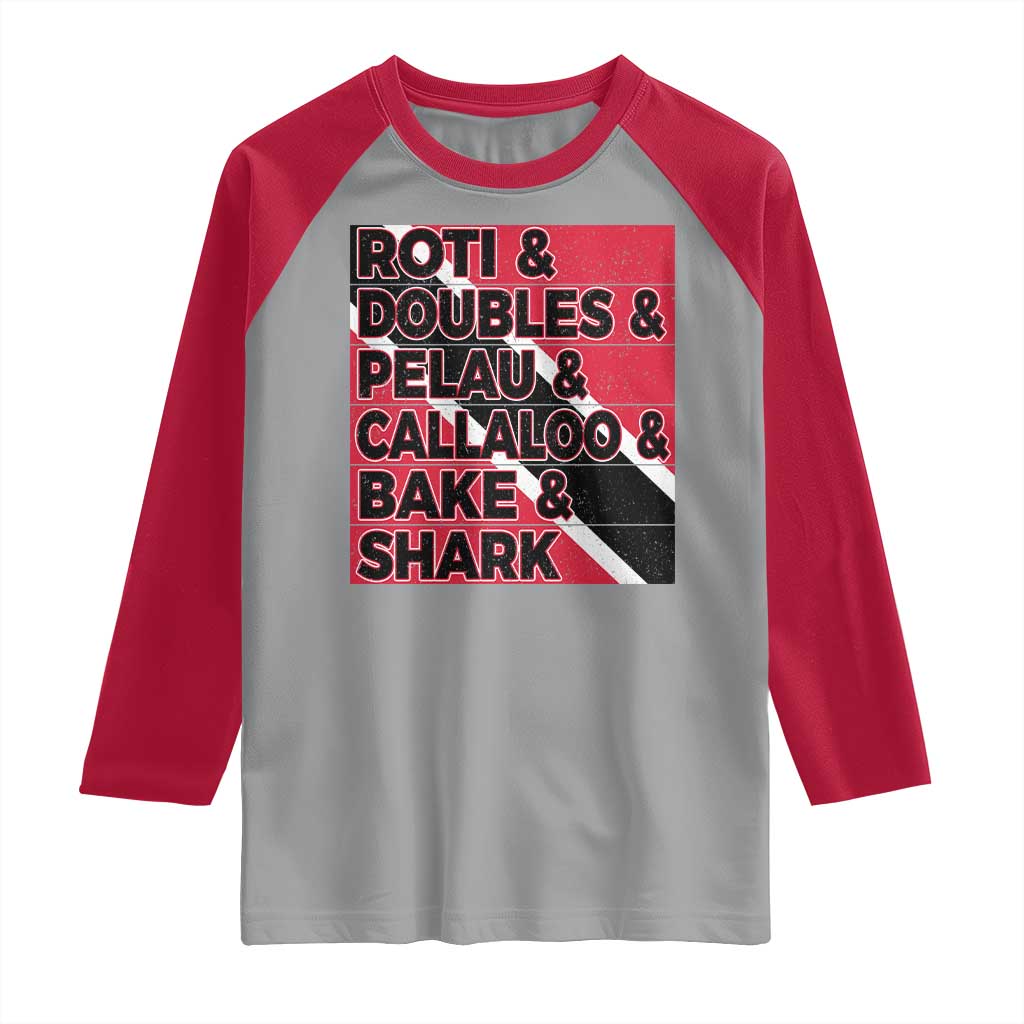 Trini Pride Raglan Shirt Trinidad and Tobago National Food TS10 Sport Gray Red Print Your Wear