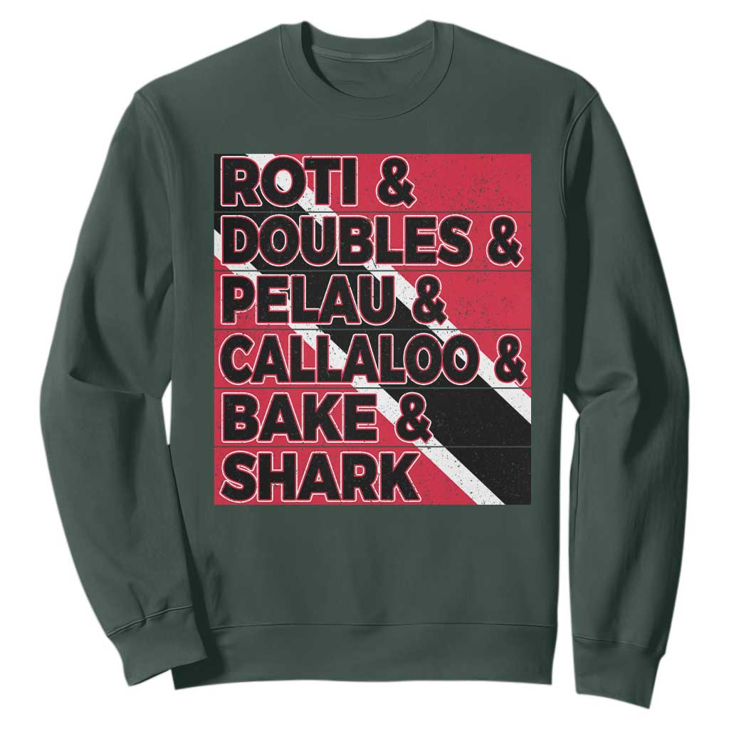 Trini Pride Sweatshirt Trinidad and Tobago National Food TS10 Dark Forest Green Print Your Wear