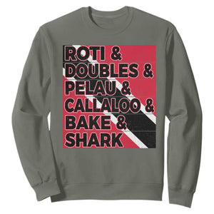 Trini Pride Sweatshirt Trinidad and Tobago National Food TS10 Military Green Print Your Wear