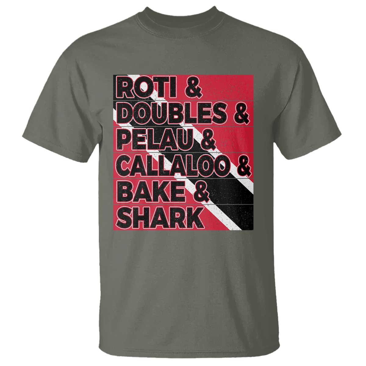 Trini Pride T Shirt Trinidad and Tobago National Food TS10 Military Green Print Your Wear