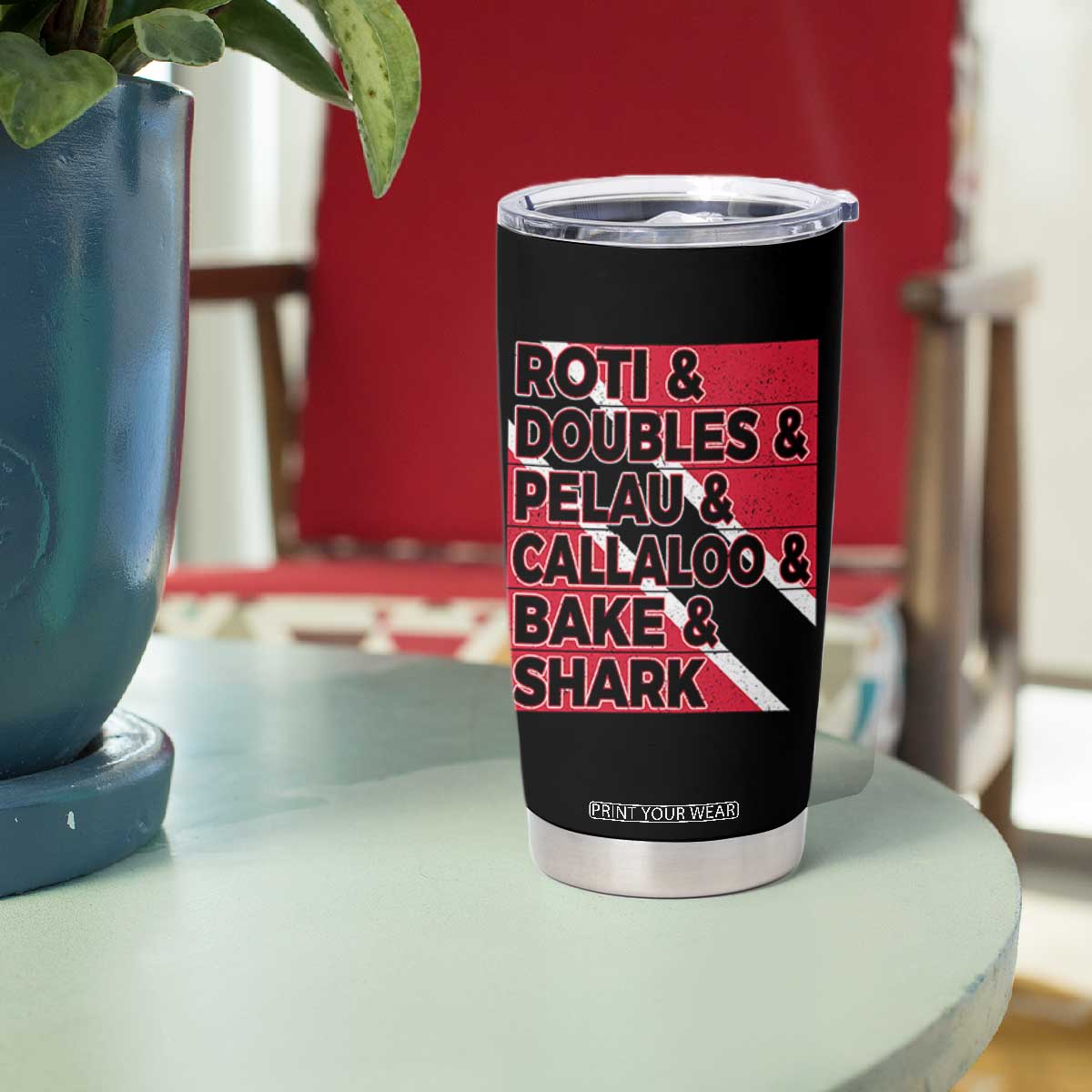 Trini Pride Tumbler Cup Trinidad and Tobago National Food TS10 Print Your Wear