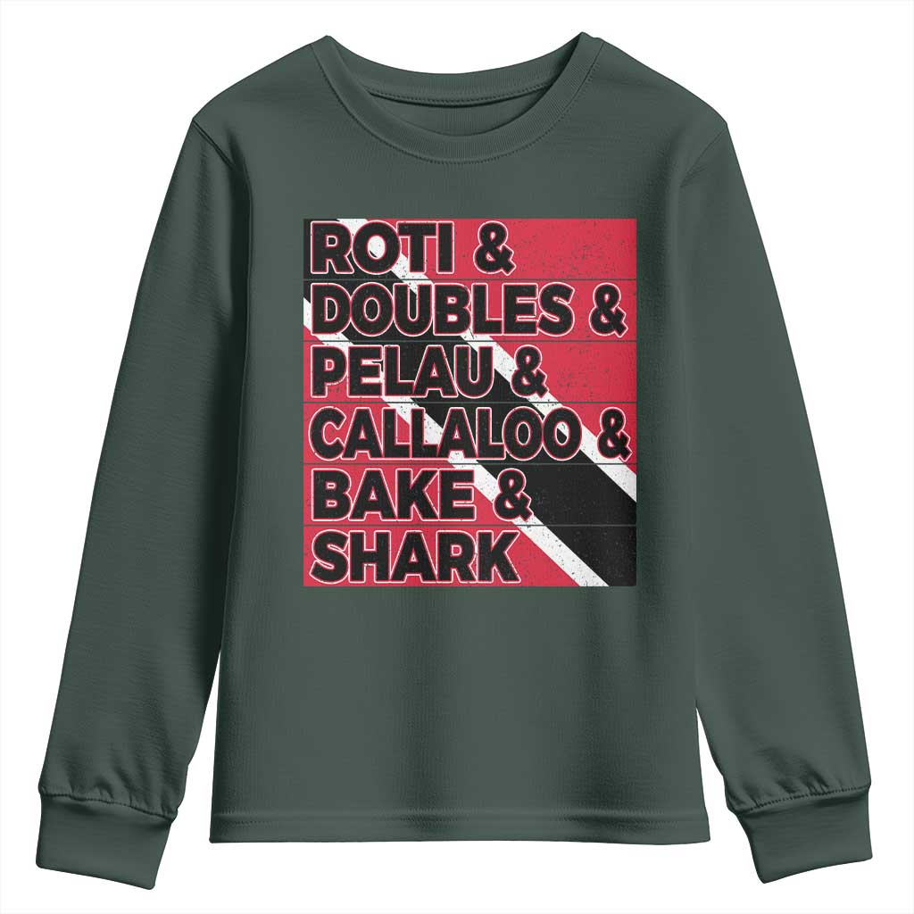 Trini Pride Youth Sweatshirt Trinidad and Tobago National Food TS10 Dark Forest Green Print Your Wear
