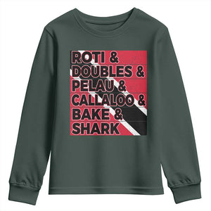 Trini Pride Youth Sweatshirt Trinidad and Tobago National Food TS10 Dark Forest Green Print Your Wear