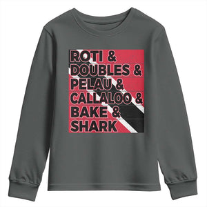 Trini Pride Youth Sweatshirt Trinidad and Tobago National Food TS10 Dark Heather Print Your Wear