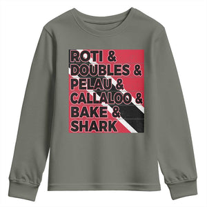 Trini Pride Youth Sweatshirt Trinidad and Tobago National Food TS10 Military Green Print Your Wear