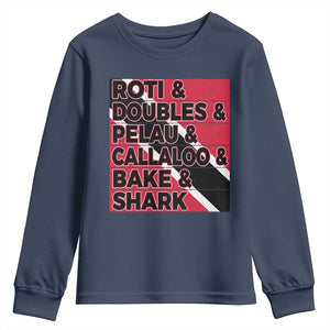 Trini Pride Youth Sweatshirt Trinidad and Tobago National Food TS10 Navy Print Your Wear