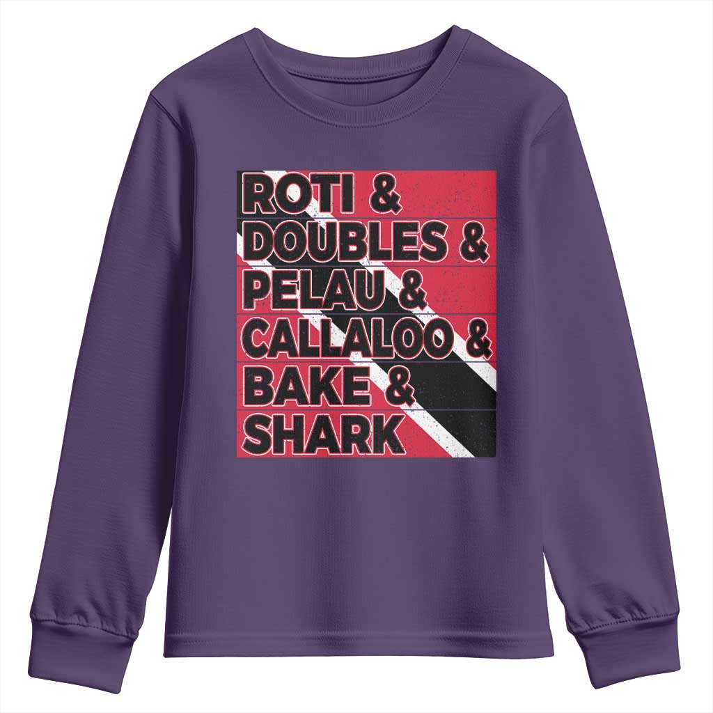 Trini Pride Youth Sweatshirt Trinidad and Tobago National Food TS10 Purple Print Your Wear