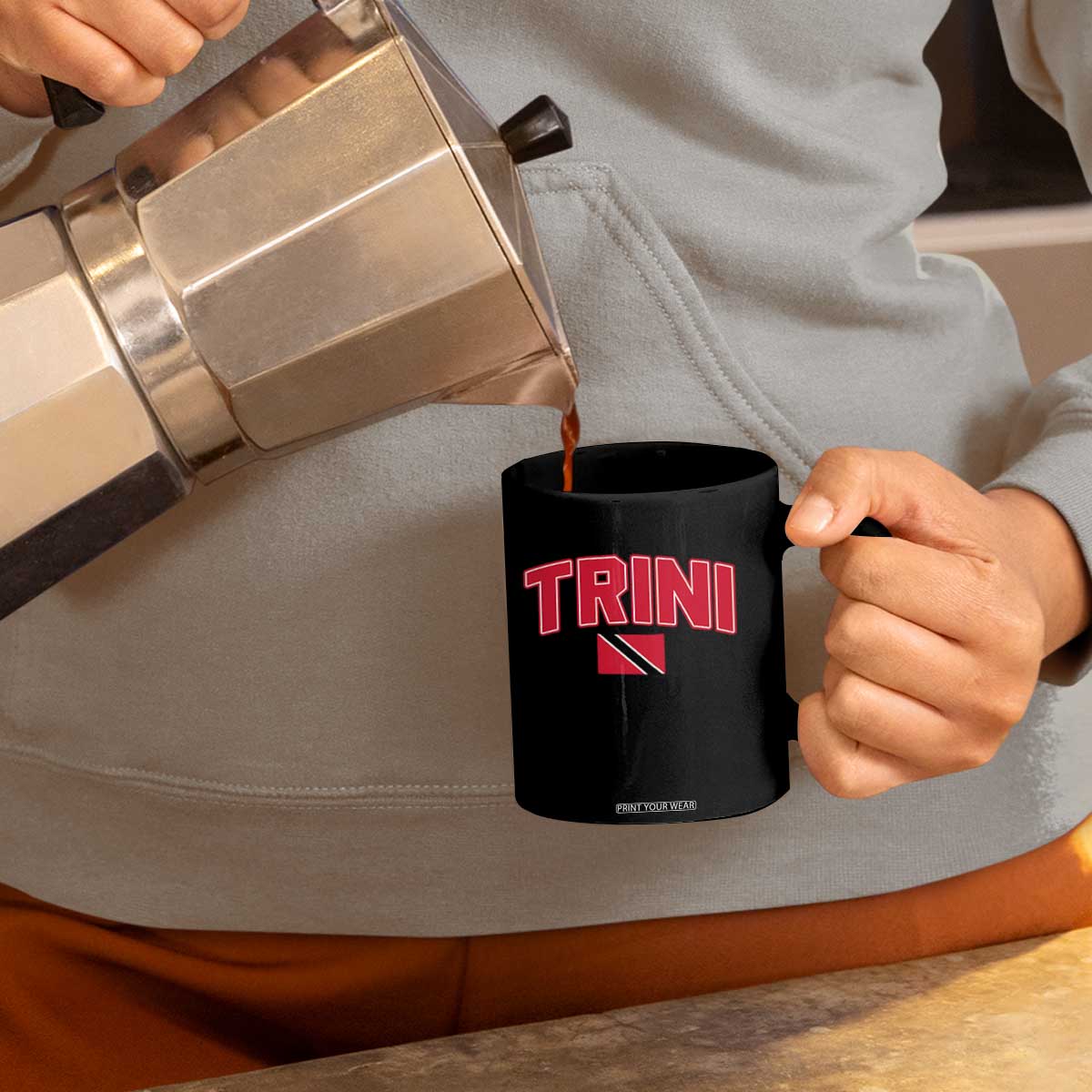 Trinidad and Tobago Flag Coffee Mug Trini Pride Vintage TS10 Print Your Wear