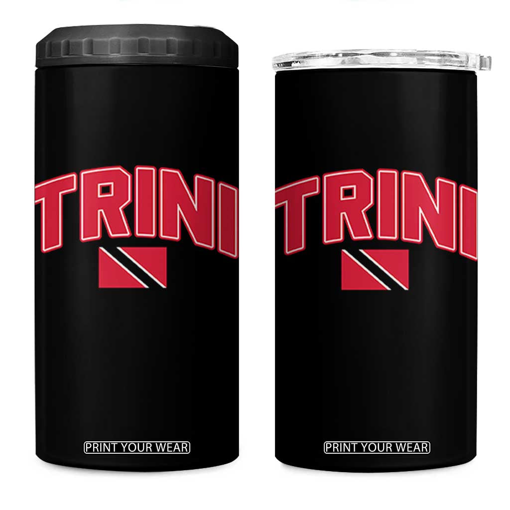 Trinidad and Tobago Flag 4 in 1 Can Cooler Tumbler Trini Pride Vintage TS10 One Size: 16 oz Black Print Your Wear