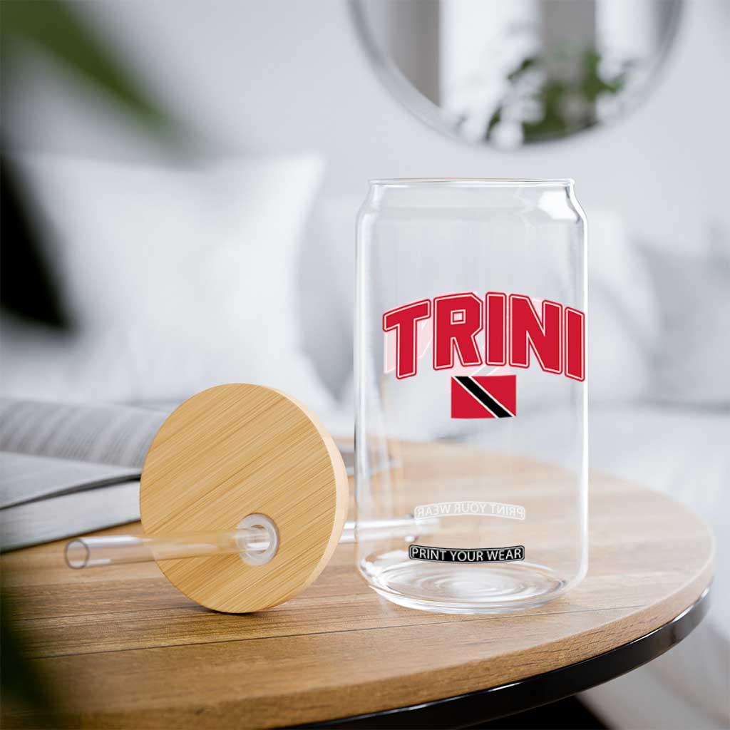 Trinidad and Tobago Flag Glass Can Trini Pride Vintage TS10 Print Your Wear