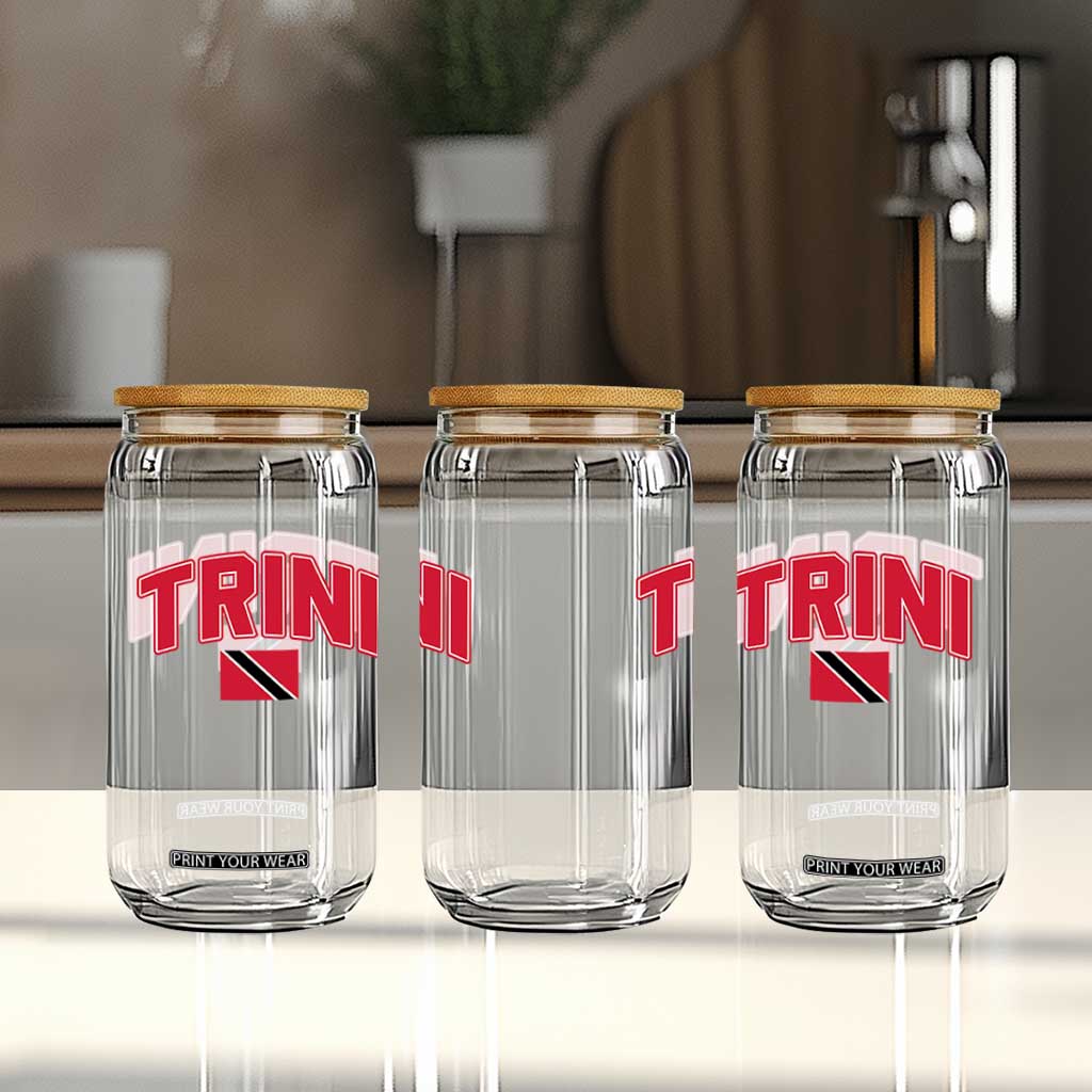 Trinidad and Tobago Flag Glass Can Trini Pride Vintage TS10 Print Your Wear
