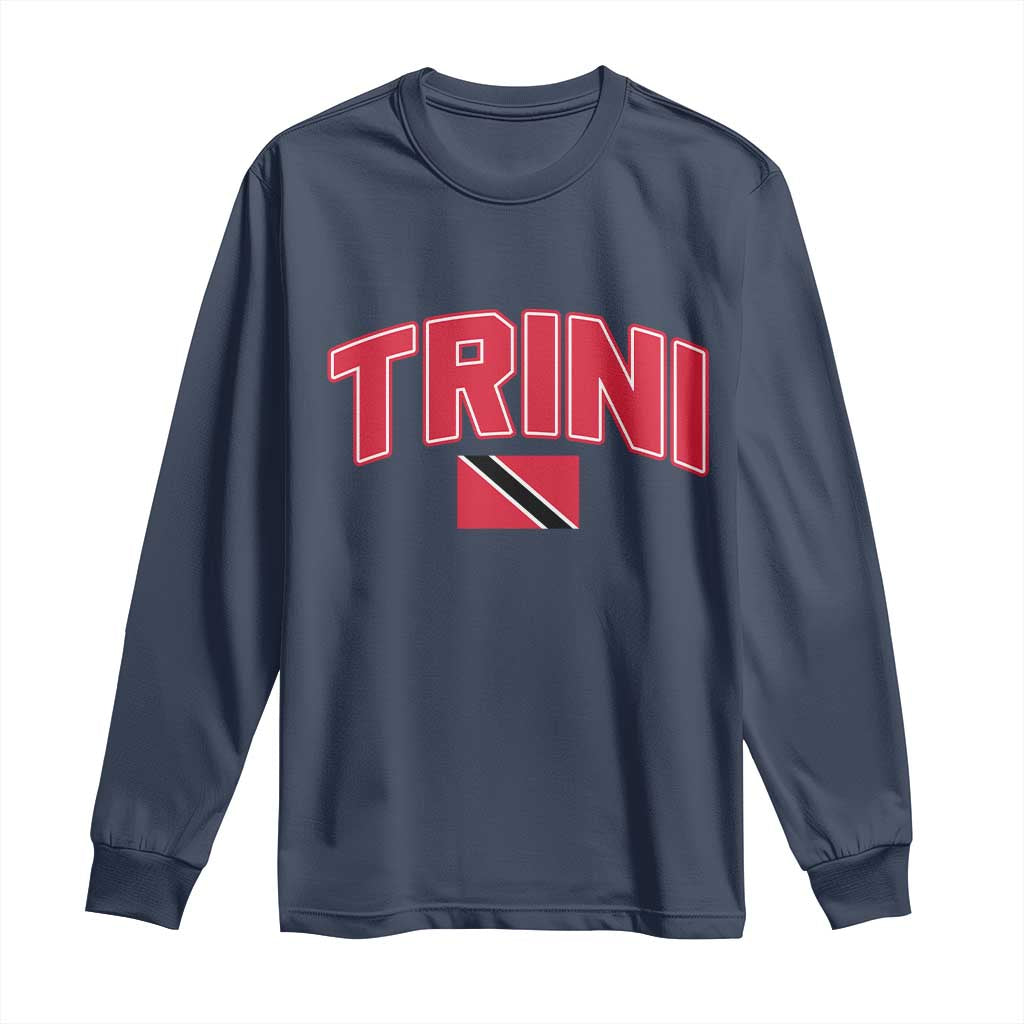 Trinidad and Tobago Flag Long Sleeve Shirt Trini Pride Vintage TS10 Navy Print Your Wear