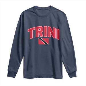 Trinidad and Tobago Flag Long Sleeve Shirt Trini Pride Vintage TS10 Navy Print Your Wear