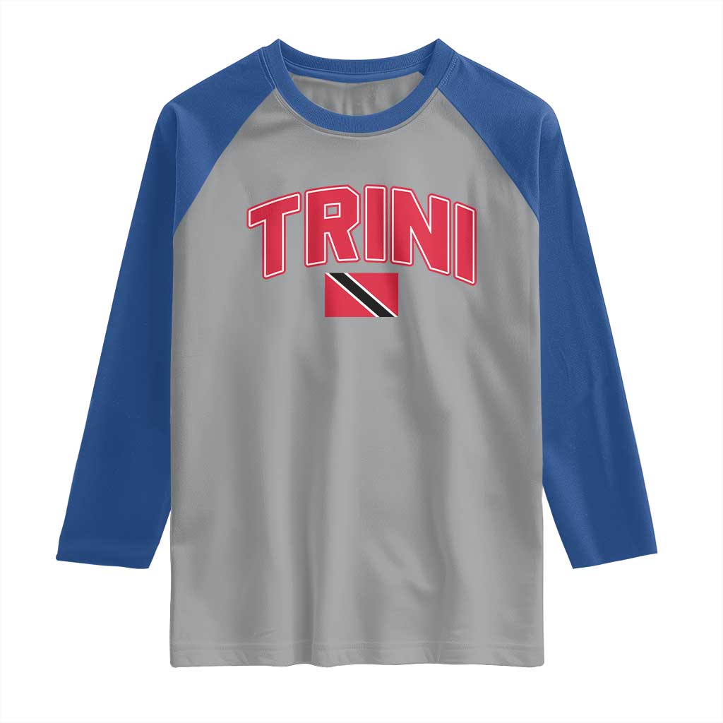 Trinidad and Tobago Flag Raglan Shirt Trini Pride Vintage TS10 Sport Gray Royal Print Your Wear