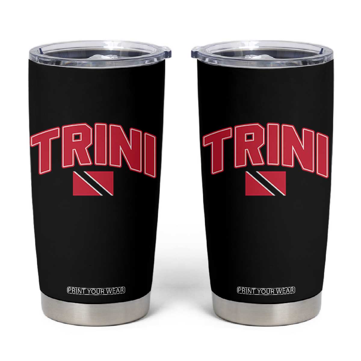 Trinidad and Tobago Flag Tumbler Cup Trini Pride Vintage TS10 Black Print Your Wear