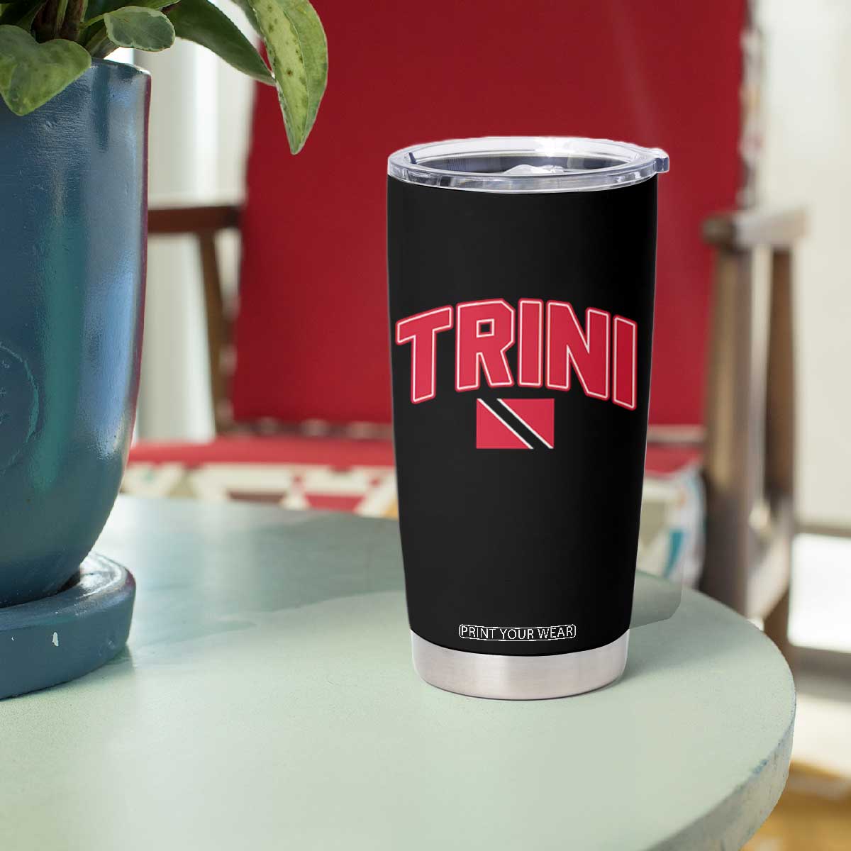 Trinidad and Tobago Flag Tumbler Cup Trini Pride Vintage TS10 Print Your Wear