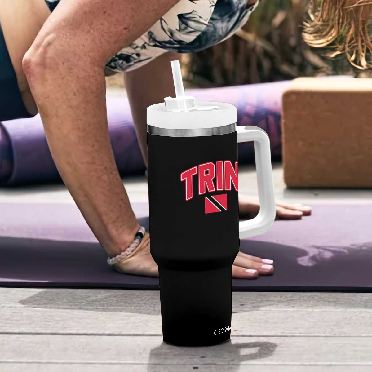 Trinidad and Tobago Flag Tumbler With Handle Trini Pride Vintage TS10 Print Your Wear