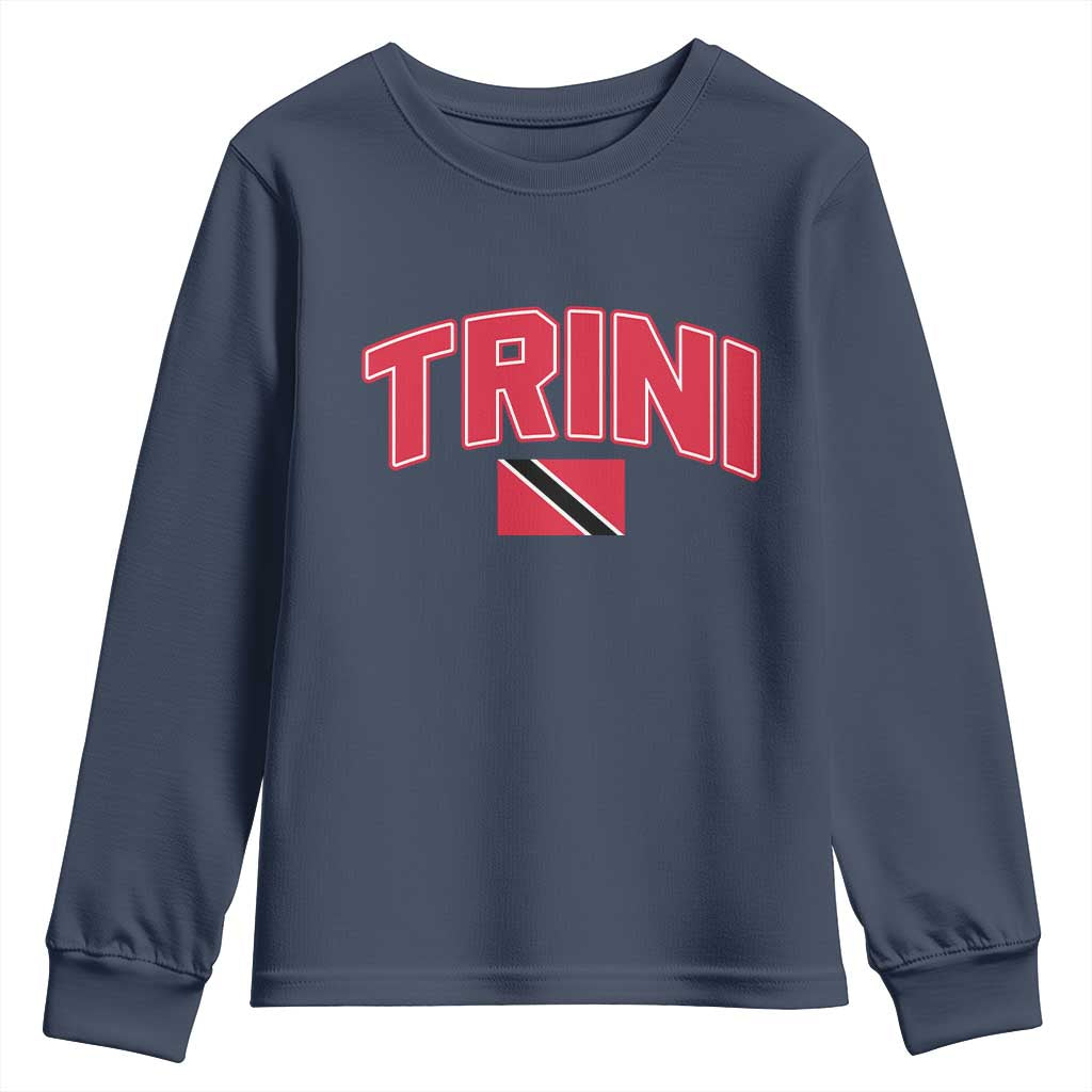 Trinidad and Tobago Flag Youth Sweatshirt Trini Pride Vintage TS10 Navy Print Your Wear