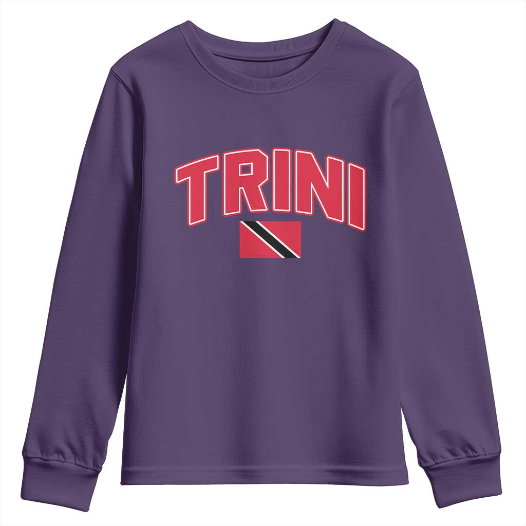 Trinidad and Tobago Flag Youth Sweatshirt Trini Pride Vintage TS10 Purple Print Your Wear