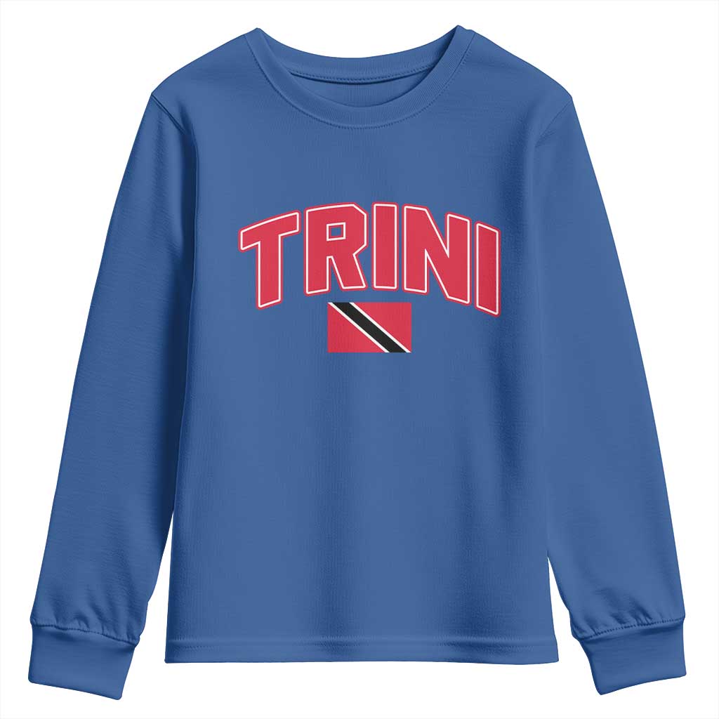 Trinidad and Tobago Flag Youth Sweatshirt Trini Pride Vintage TS10 Royal Blue Print Your Wear