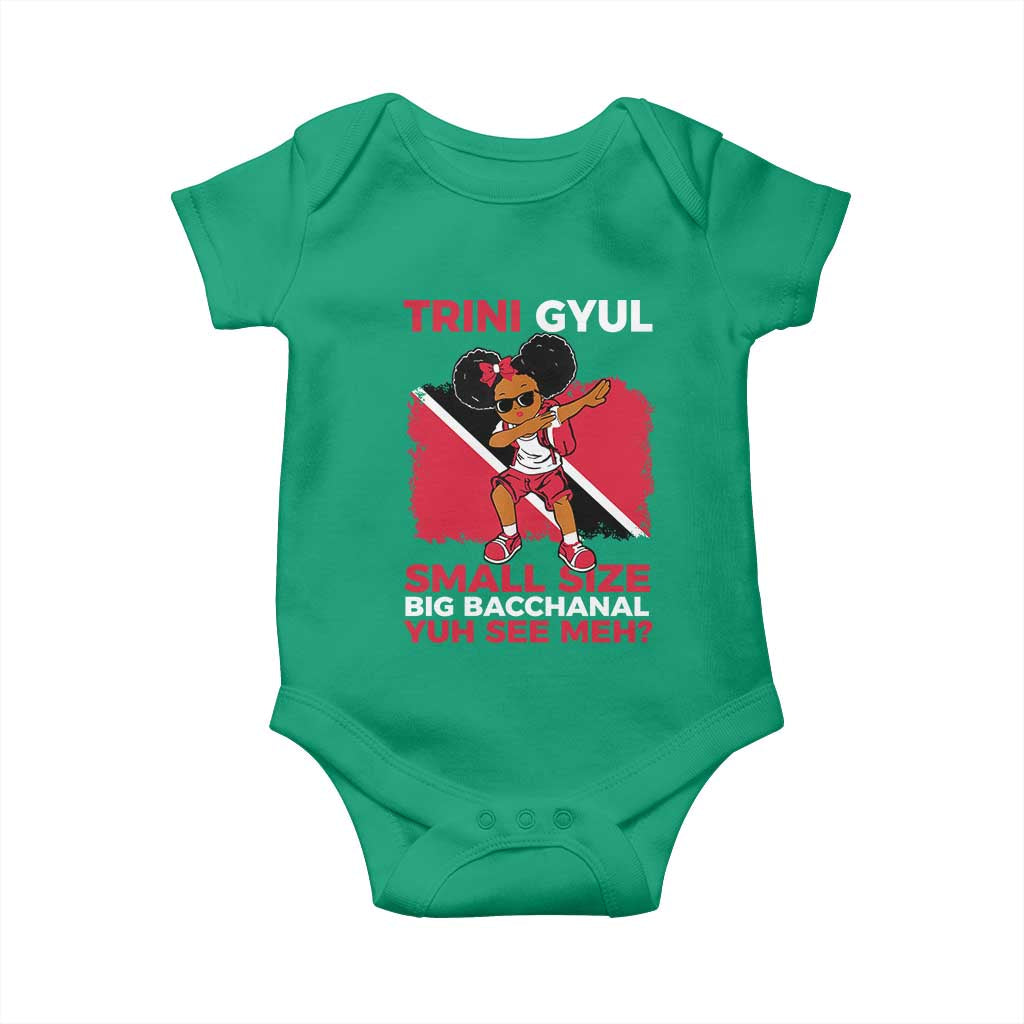 Trini Gyul Baby Onesie Funny Trinidadian Girl Afro Island Girls Caribbean TS10 Irish Green Print Your Wear