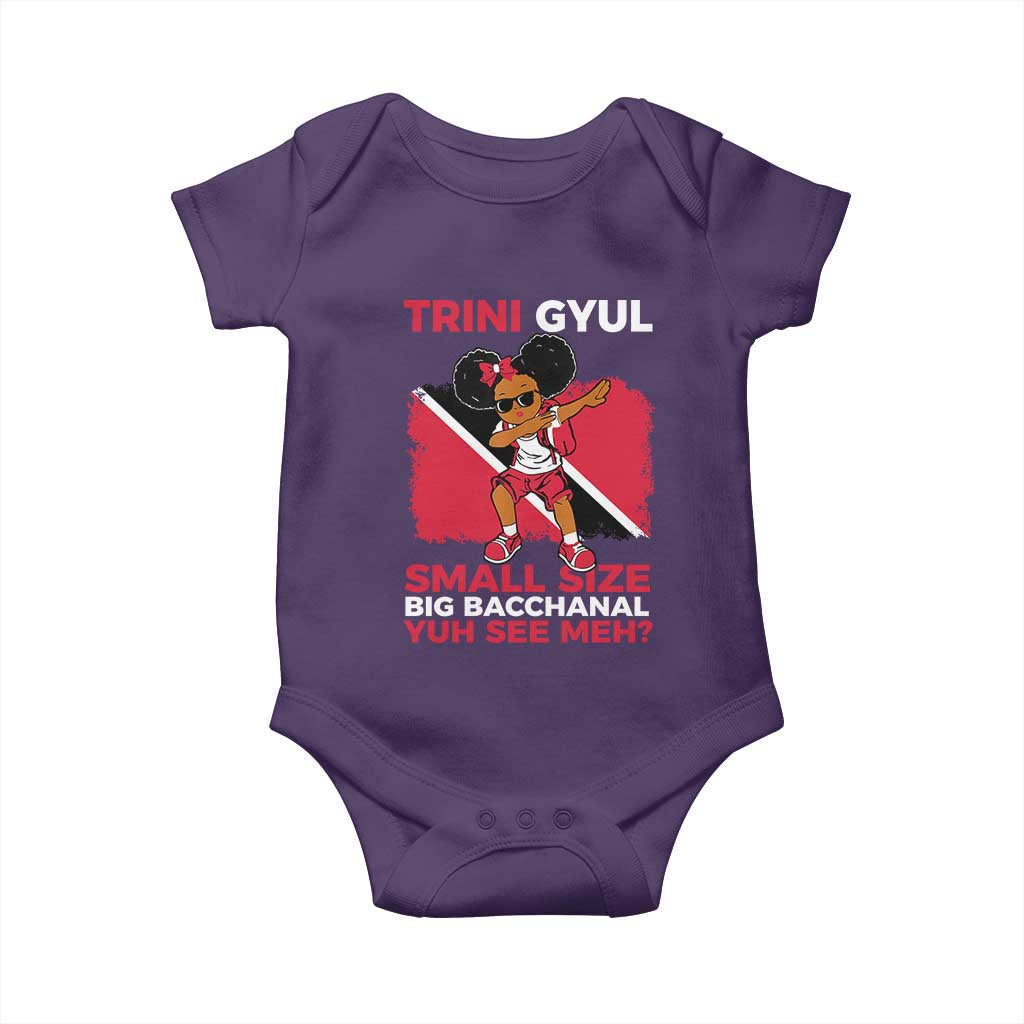 Trini Gyul Baby Onesie Funny Trinidadian Girl Afro Island Girls Caribbean TS10 Purple Print Your Wear