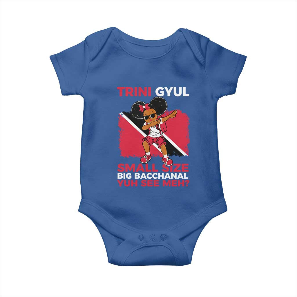Trini Gyul Baby Onesie Funny Trinidadian Girl Afro Island Girls Caribbean TS10 Royal Blue Print Your Wear