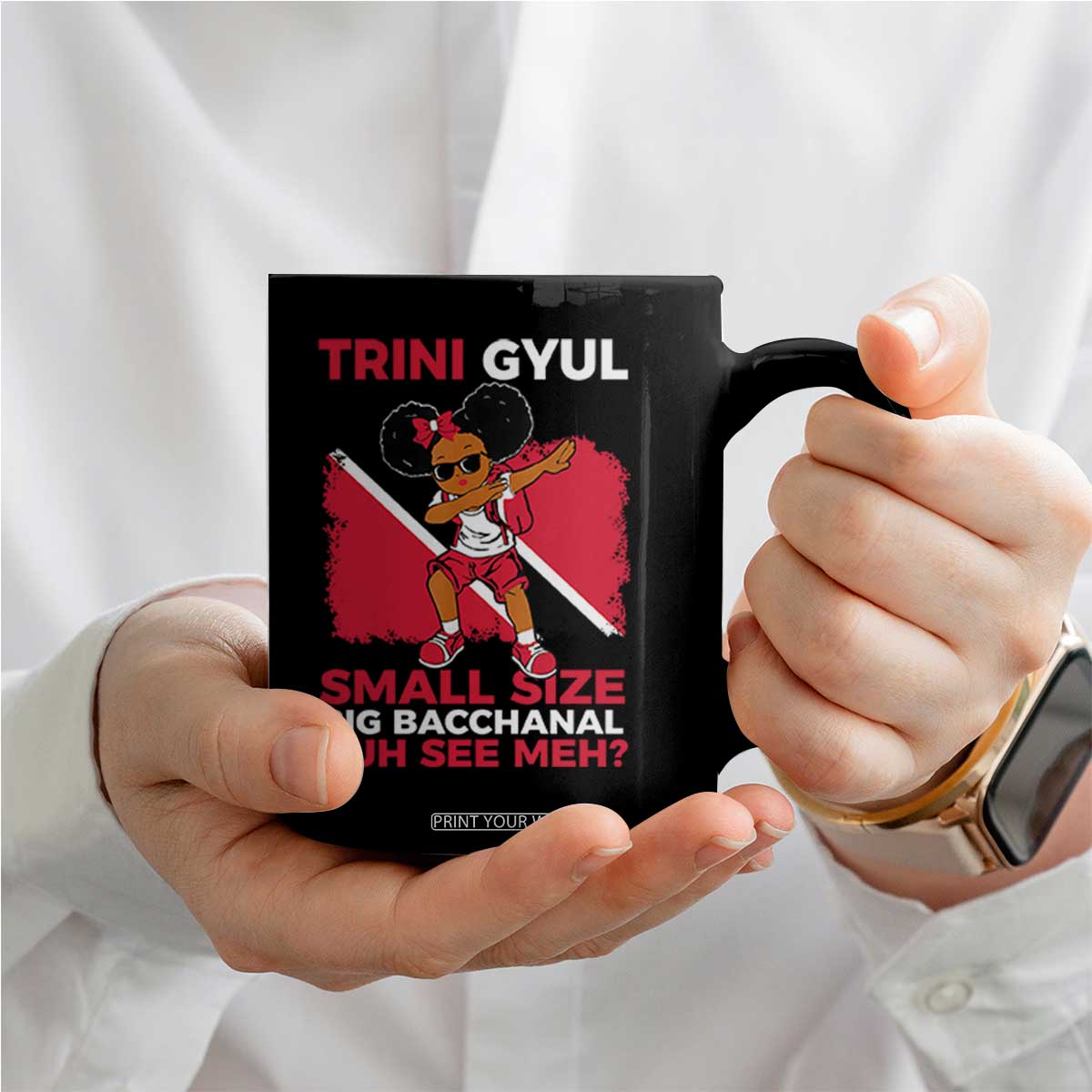 Trini Gyul Coffee Mug Funny Trinidadian Girl Afro Island Girls Caribbean TS10 Print Your Wear