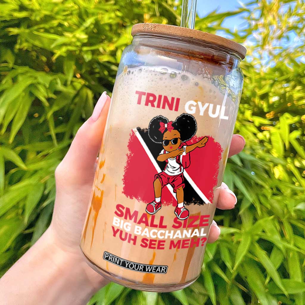 Trini Gyul Glass Can Funny Trinidadian Girl Afro Island Girls Caribbean TS10 Black Print Your Wear