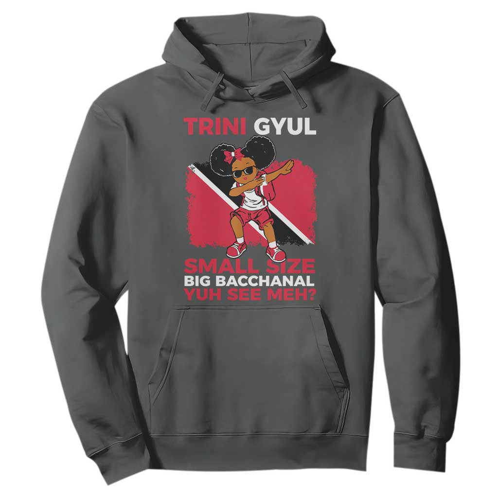 Trini Gyul Hoodie Funny Trinidadian Girl Afro Island Girls Caribbean TS10 Dark Heather Print Your Wear