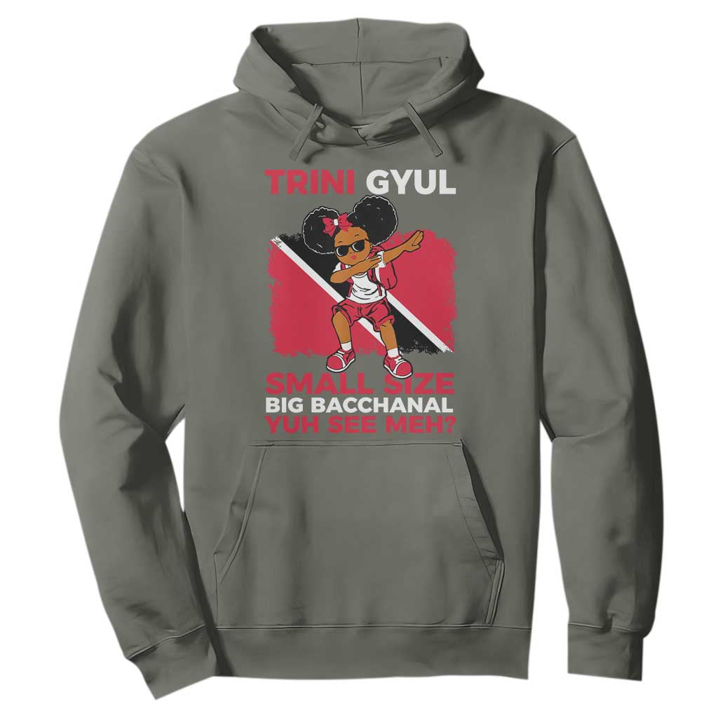 Trini Gyul Hoodie Funny Trinidadian Girl Afro Island Girls Caribbean TS10 Military Green Print Your Wear