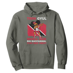 Trini Gyul Hoodie Funny Trinidadian Girl Afro Island Girls Caribbean TS10 Military Green Print Your Wear