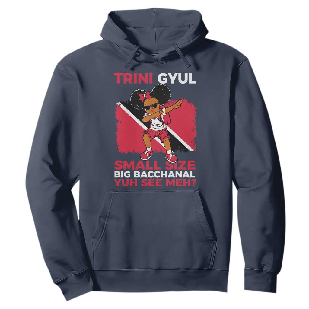 Trini Gyul Hoodie Funny Trinidadian Girl Afro Island Girls Caribbean TS10 Navy Print Your Wear