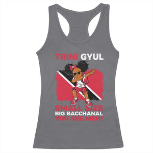 Trini Gyul Racerback Tank Top Funny Trinidadian Girl Afro Island Girls Caribbean TS10 Charcoal Print Your Wear