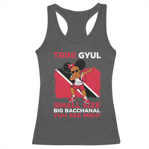 Trini Gyul Racerback Tank Top Funny Trinidadian Girl Afro Island Girls Caribbean TS10 Dark Heather Print Your Wear