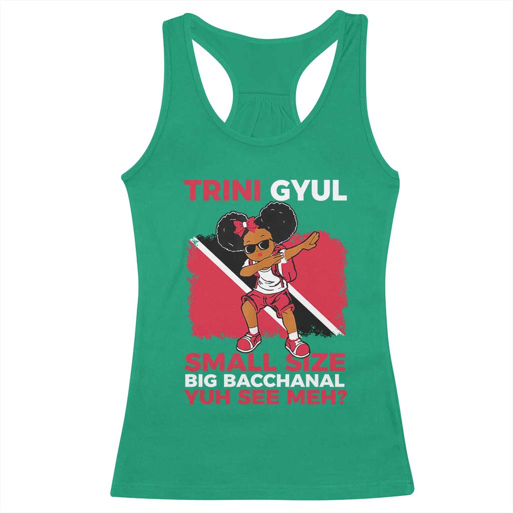 Trini Gyul Racerback Tank Top Funny Trinidadian Girl Afro Island Girls Caribbean TS10 Irish Green Print Your Wear