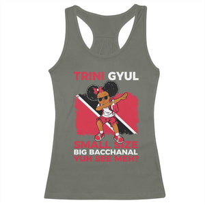 Trini Gyul Racerback Tank Top Funny Trinidadian Girl Afro Island Girls Caribbean TS10 Military Green Print Your Wear
