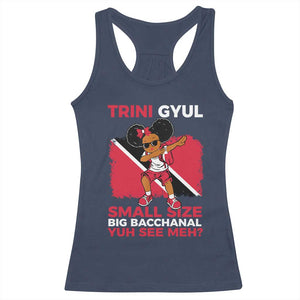 Trini Gyul Racerback Tank Top Funny Trinidadian Girl Afro Island Girls Caribbean TS10 Navy Print Your Wear