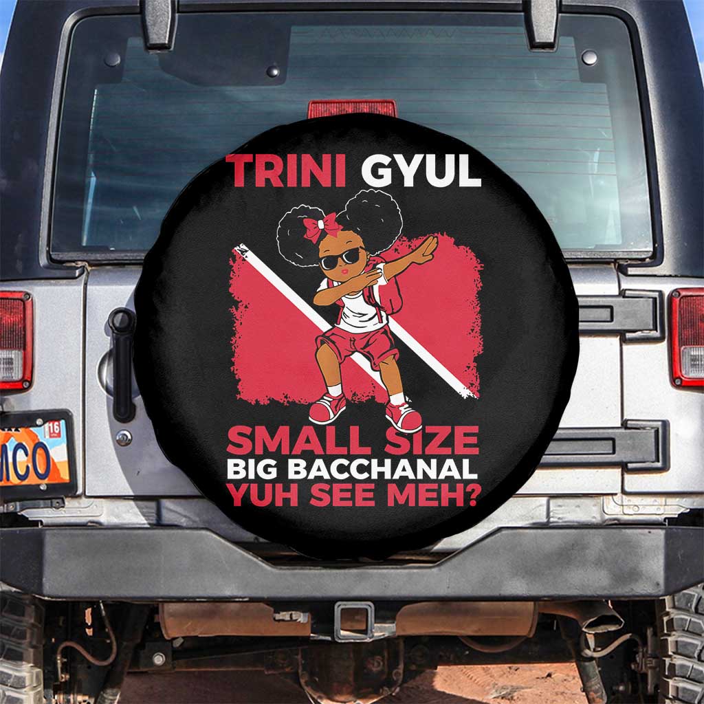 Trini Gyul Spare Tire Cover Funny Trinidadian Girl Afro Island Girls Caribbean TS10 No hole Black Print Your Wear