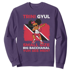 Trini Gyul Sweatshirt Funny Trinidadian Girl Afro Island Girls Caribbean TS10 Purple Print Your Wear