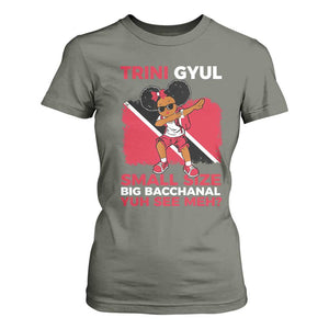 Trini Gyul T Shirt For Women Funny Trinidadian Girl Afro Island Girls Caribbean TS10 Military Green Print Your Wear