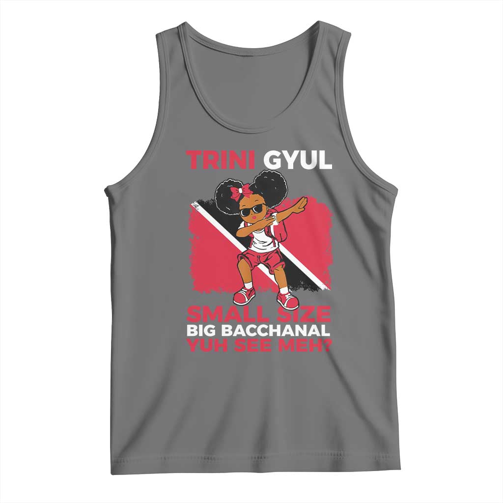 Trini Gyul Tank Top Funny Trinidadian Girl Afro Island Girls Caribbean TS10 Black Heather Print Your Wear
