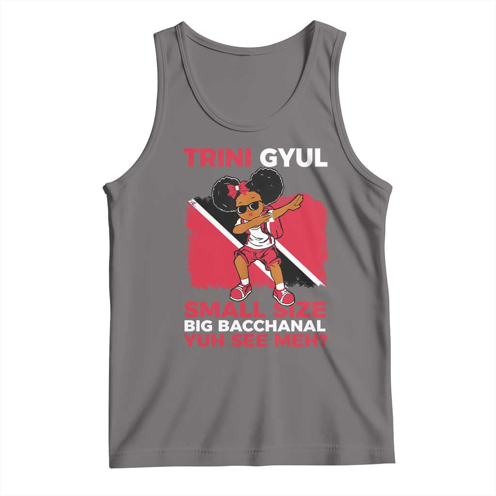 Trini Gyul Tank Top Funny Trinidadian Girl Afro Island Girls Caribbean TS10 Deep Heather Print Your Wear