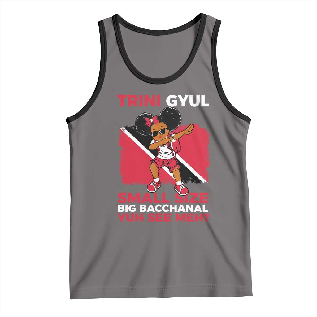 Trini Gyul Tank Top Funny Trinidadian Girl Afro Island Girls Caribbean TS10 Deep Heather Black Print Your Wear