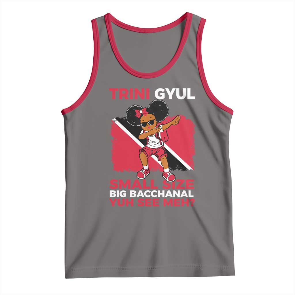Trini Gyul Tank Top Funny Trinidadian Girl Afro Island Girls Caribbean TS10 Deep Heather Red Print Your Wear