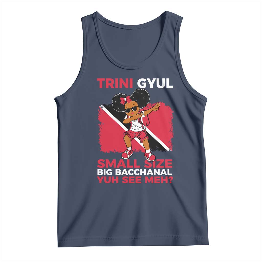 Trini Gyul Tank Top Funny Trinidadian Girl Afro Island Girls Caribbean TS10 Navy Print Your Wear