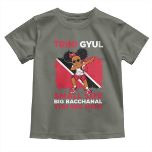Trini Gyul Toddler T Shirt Funny Trinidadian Girl Afro Island Girls Caribbean TS10 Military Green Print Your Wear