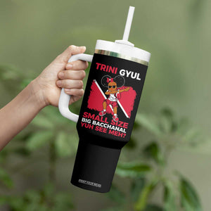Trini Gyul Tumbler With Handle Funny Trinidadian Girl Afro Island Girls Caribbean TS10 Print Your Wear